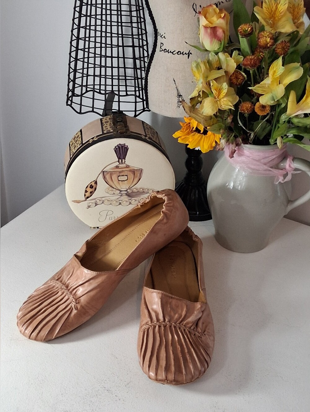 Chocolat Blu Brown Leather Low Wedge Vic Shoe Sz 10M Pre-Owned